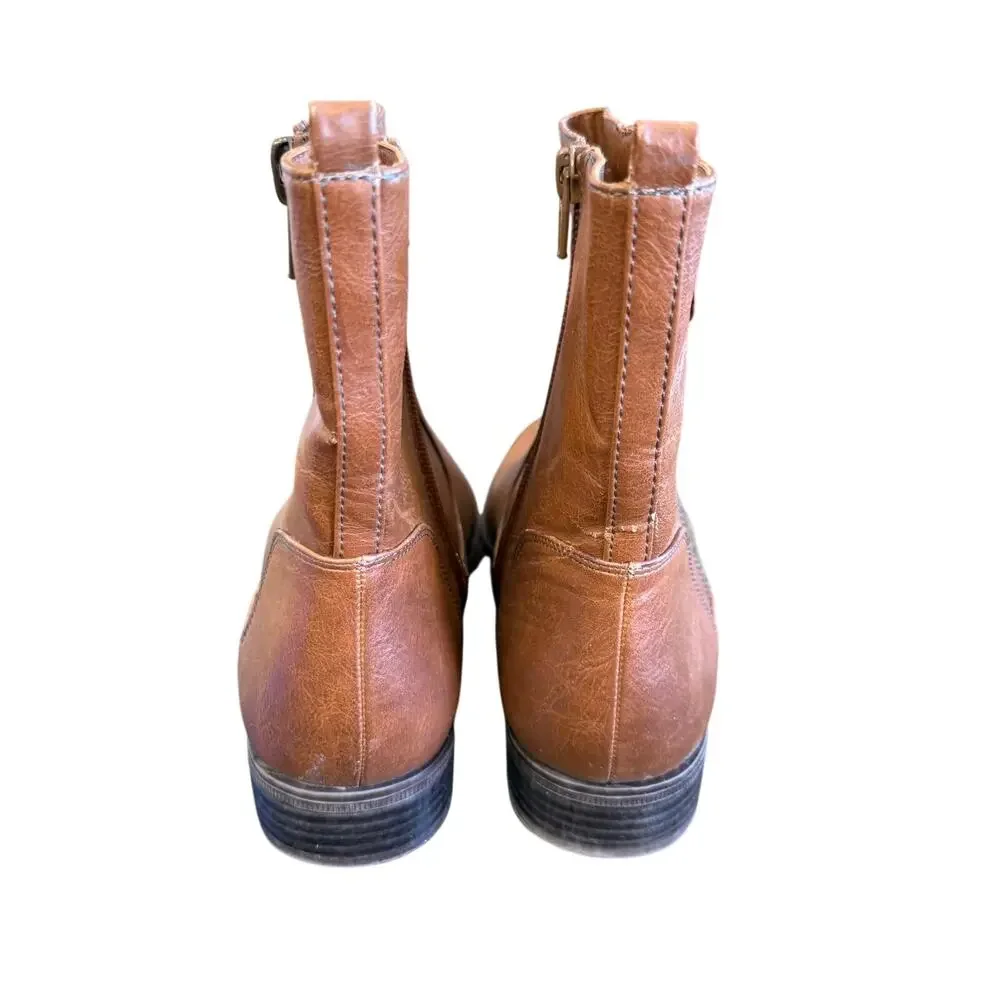 Naturalizer Boots Jacklyn Size 9.5 Tan Zip Ankle